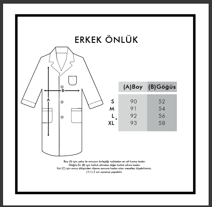 Üsküdar Üniversitesi Logo Baskılı Erkek Kalıp Önlük